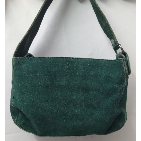Marc Jacobs Green Suede Front Pocket Zipper Closure Small Hobo Shoulder Bag - Picture 5 of 16